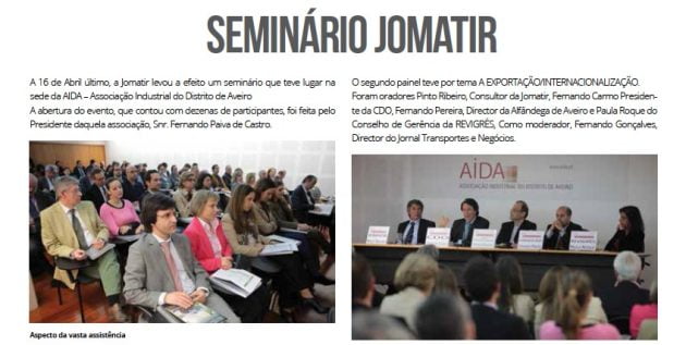 revista da apat da destaque ao seminario realizado pela jomatir em parceria com a aida1